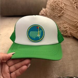 Masters Green and White Trucker Hat with Golf Patch